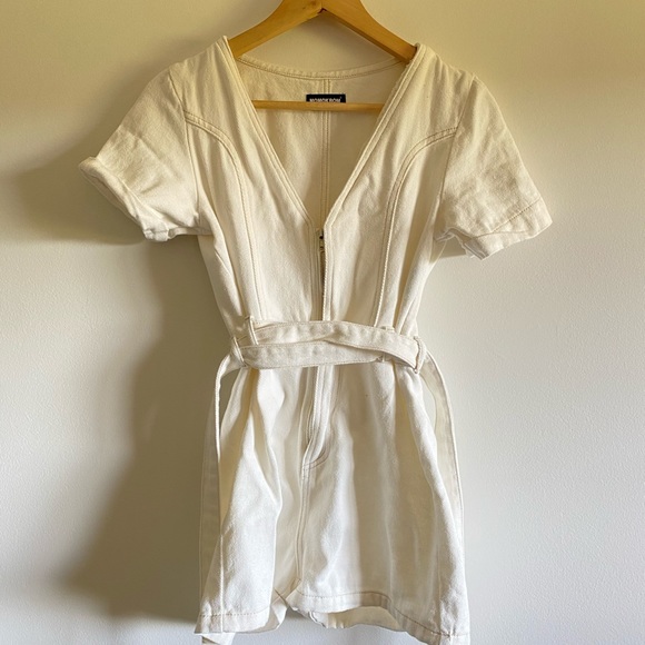 white denim romper - Picture 1 of 4